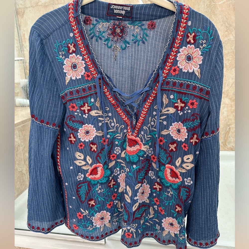 Johnny Was shirt boho chic